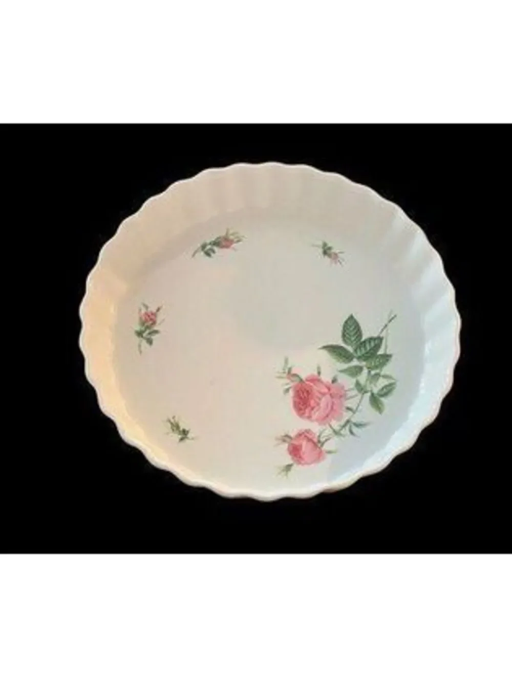 Vintage Christineholm Rose Quiche Tart 9.5